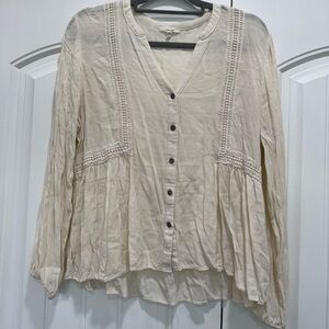 Maurices Women's Cream Button-Down Top